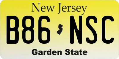 NJ license plate B86NSC