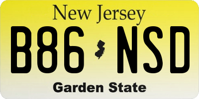 NJ license plate B86NSD