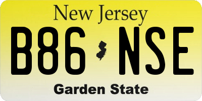 NJ license plate B86NSE