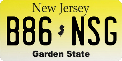 NJ license plate B86NSG