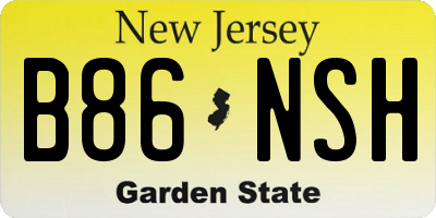 NJ license plate B86NSH
