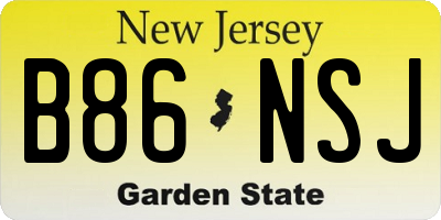 NJ license plate B86NSJ