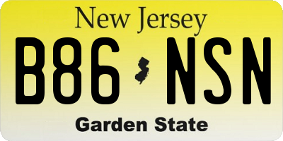 NJ license plate B86NSN