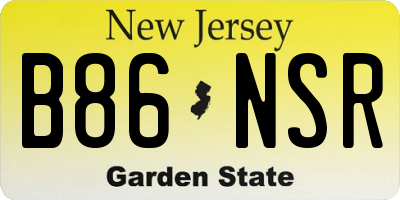 NJ license plate B86NSR