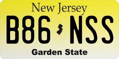 NJ license plate B86NSS