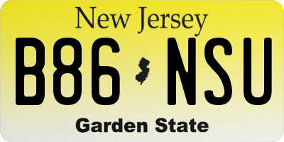 NJ license plate B86NSU
