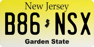 NJ license plate B86NSX