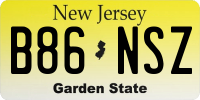 NJ license plate B86NSZ
