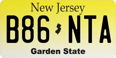 NJ license plate B86NTA