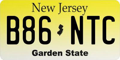 NJ license plate B86NTC