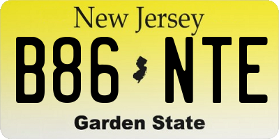 NJ license plate B86NTE