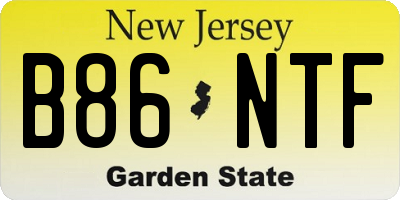NJ license plate B86NTF