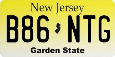 NJ license plate B86NTG