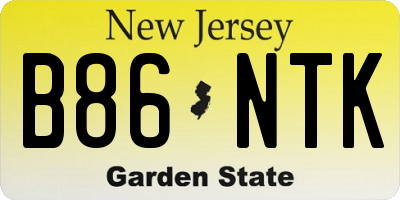 NJ license plate B86NTK