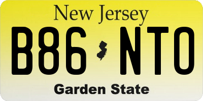 NJ license plate B86NTO