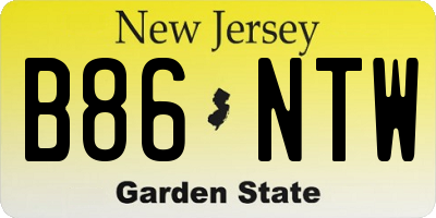 NJ license plate B86NTW