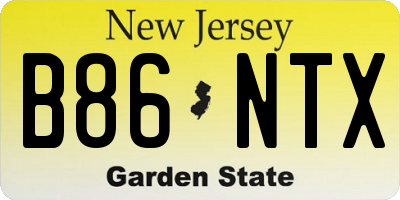 NJ license plate B86NTX