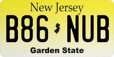 NJ license plate B86NUB