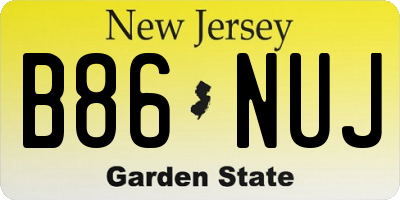 NJ license plate B86NUJ