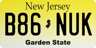 NJ license plate B86NUK