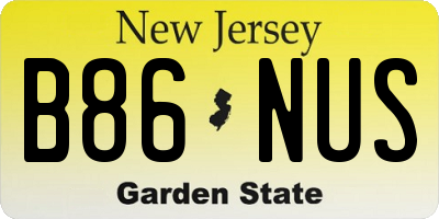 NJ license plate B86NUS