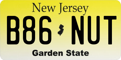 NJ license plate B86NUT