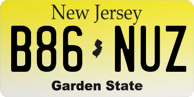 NJ license plate B86NUZ