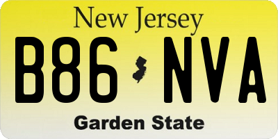 NJ license plate B86NVA
