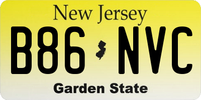 NJ license plate B86NVC