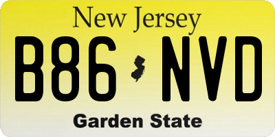 NJ license plate B86NVD