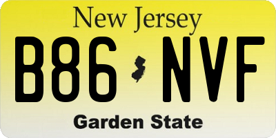 NJ license plate B86NVF