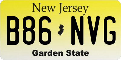 NJ license plate B86NVG