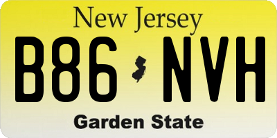 NJ license plate B86NVH