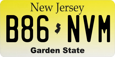 NJ license plate B86NVM