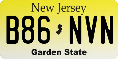 NJ license plate B86NVN