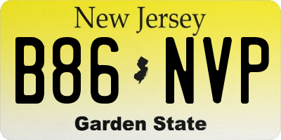 NJ license plate B86NVP
