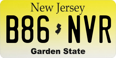 NJ license plate B86NVR