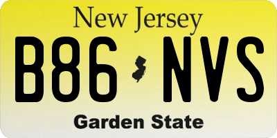 NJ license plate B86NVS