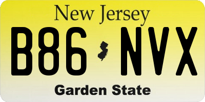 NJ license plate B86NVX