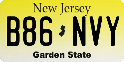 NJ license plate B86NVY