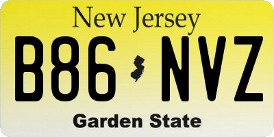NJ license plate B86NVZ