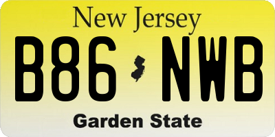 NJ license plate B86NWB