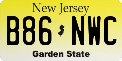 NJ license plate B86NWC