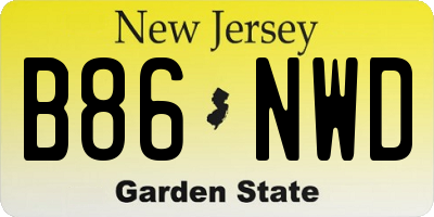 NJ license plate B86NWD