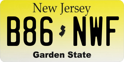 NJ license plate B86NWF