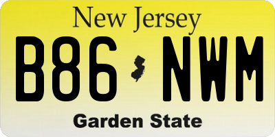 NJ license plate B86NWM