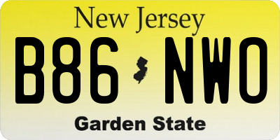 NJ license plate B86NWO