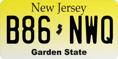 NJ license plate B86NWQ