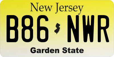 NJ license plate B86NWR