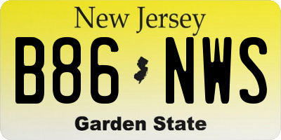 NJ license plate B86NWS